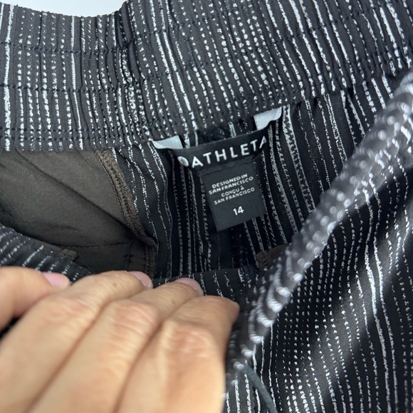 Athleta Arrival Pants Amara Stripe Black Womens 14 - Picture 4 of 4